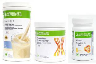 HERBALIFE Weight Loss Combo (Formula 1 Nutritional Shake+Protein Powder&Afresh Energy Drink) Energy Drink