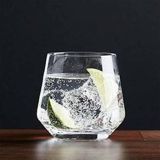 tyche enterprise (Pack of 6) Stylish Crystal Clear Tumbler Whiskey Wine Glass Set of 6 Glass Set Water/Juice Glass