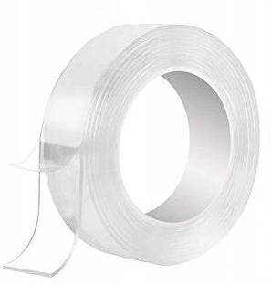 Mopslik 3 Meter Double Sided Adhesive Tape, Transparent Strong Adhesive Traceless Tape Removable Washable and Reusable Anti Slip Tape 3 m Double-sided Tape