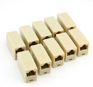 Sadow RJ45 CAT5E CAT6 LAN Patch Cable Joiner Jointer (Pack of 10) Lan Adapter