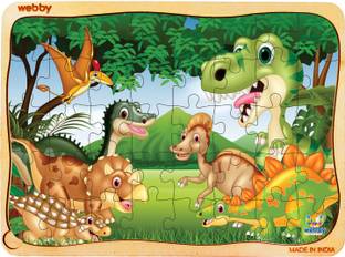 Webby Dinosaurs in Jungle Wooden Jigsaw Puzzle, 40pcs