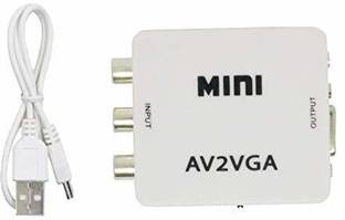 RAREGEAR  TV-out Cable Mini AV To VGA to Video Converter,Composite TV Set-Top Box Audio Video Converter