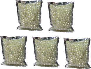De-Ultimate Pack of 500 Gram(1250 Approx) 8mm Off-White Pearl Bead Moti Balls Craft Material for Artificial Jewellery Making Beading Scrap Booking Craftworks and Decorations