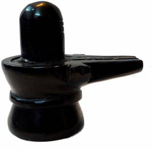 Indoselection Black Stone Lord Shiva Lingam Puja Idol Murti-Shiv Ling Ideal for Gift Decorative Showpiece  -  5 cm