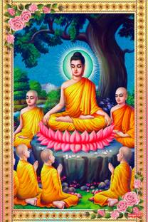 god & god's 46 cm Gautama Buddha Regarding peace Sparkle Lamination Sticker 1972 Self Adhesive Sticker