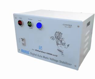 rahul Base-10000 cn10 Kva/40 Amp,3 Booster,Input 140-280 Volt,Use a Maximum of 40 Amp Load,With 2+1 Me...