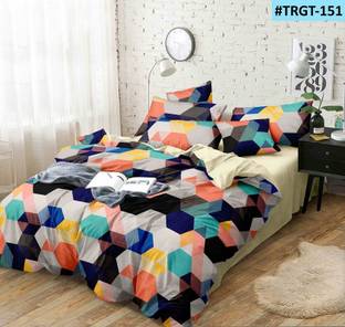 Alishba 140 TC Cotton Queen Printed Flat Bedsheet