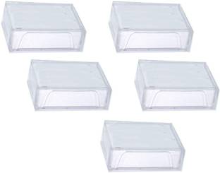 JSM New Transparent Safe Visiting/Business Name Card Box (Pack of 5) 200 कार्ड होल्डर