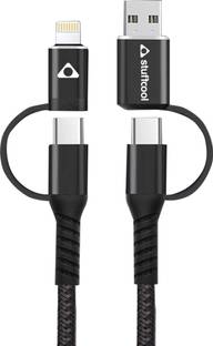 Stuffcool Quad 4in1 65W PD 1M 3 Feet Type C, Lightning cable for iPhones Macbook