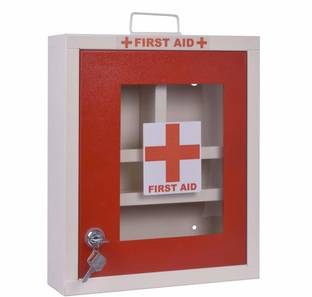 Plantex Emergency First Aid Kit Box/Emergency Medical Box/First Aid Box for Home - School - Office/Wall Mountable, Multi-Compartment (Metal) First Aid Kit