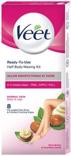 Veet Ready To Use Half Body Waxing Kit, 8 Pre-coated wax strips Strips