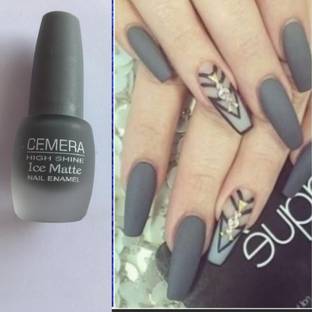 Cemera High Shine Ice Matte Nail Polish Grey Grey