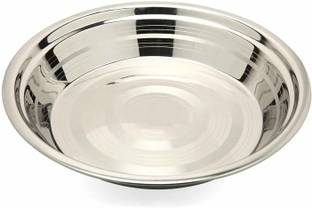 Expressionss Stainless Steel Heavy Atta Parat with Mirror Finish 32 cm Tray