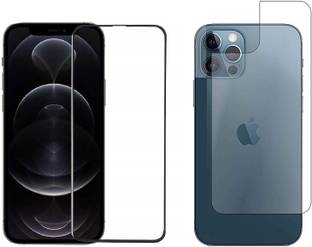 एलेफ फ्रंट और बैक टेम्पर्ड ग्लास Apple iphone 12 Pro फ्रंट 11D फुल ग्लू टेम्पर्ड और बैक फ्लैक्सिबल गार्ड (ट्रिंक) के लिए