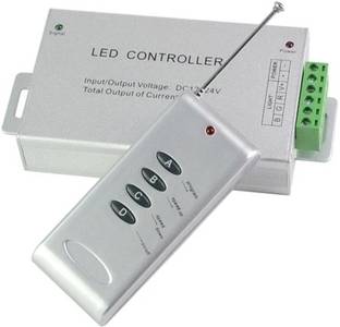 Divinext Aluminium Body 12-24V DC 24 Amp 4-Keys Remote LED Controller for RGB LED Strip Light Dimmer LED Pixel Controller LED Contorller Dimmer Switch