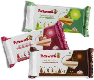 Pickwick Assorted pack of Chocolate,Orange,Strawberry Flavoured Wafer Biscuits Wafers