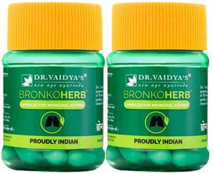DR. VAIDYA'S Bronkoherb Capsules Ayurvedic Medicine for Asthma and Breathing Problems - - Pack of 2