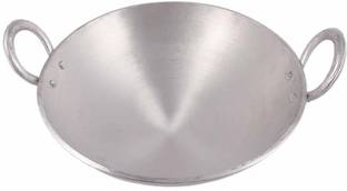 Super HK Super HK Aluminium Kadai/Frying Pan for Cooking, Aluminium Fry Kadhai/Pan for Kitchen Kadhai 25.4 cm diameter 1.8 L capacity