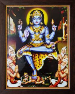 SAI BALAJI ACRALICS Dakshinamurthy/Dakshinamoorthy Painting Digital Reprint 14 inch x 10 inch Painting