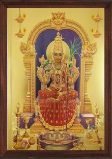 साई बालाजी अक्रलिक Sri Kanchi Kamakshi/Kamatchi Amman Painting डिजिटल रीप्रिंट 14 inch x 10 inch पेंटिंग