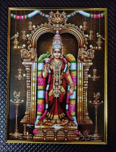 SAI BALAJI ACRALICS Madurai Sri Meenakshi Amman Painting Digital Reprint 14 inch x 10 inch Painting
