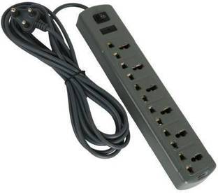 Yuvex omega extension board with 6 socket plus 1 switch 1 led (grey) 6  Socket Extension Boards