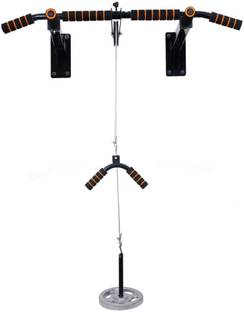 Allyson Fitness Pull Up Bar Wall Mounted Chin Up Bar Side Pulley with Lats Bar, Tricep Bar, U Bar Chin-up Bar