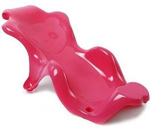 Pihu Enterprises Anti Slip Big Plastic Bath Chair Seat Sling with Non Slip Strong Suction for Bathing with Water,Baby Shower,Bubble Bath Infant Newborn, Few Months Old Toddlers-Red Baby Bath Seat
