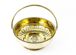 Putrika Traditional Handcrafted Brass Flower basket for Pooja/Worship -brass flower basket Brass Flower Basket