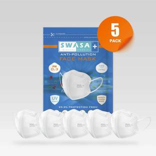 SWASA SWASA ANTI POLLUTION FACE MASK | 99.9 PROTECTION FROM BACTERIA | POLLEN | DUST PARTICLES | HAZE| SMOKE | PACK OF 5 ANTI POLLUTION FACE MASK | 99.9 PROTECTION FROM BACTERIA | POLLEN | DUST PARTICLES | HAZE| SMOKE | PACK OF 5 Reusable