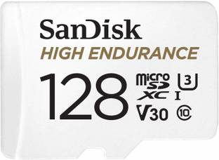 SanDisk SDSQQNR-128G-GN6IA High Endurance Card microSDXC card with Adapter For dash cams and home security cameras 128 GB MicroSDXC Class 10 100 MB/s  Memory Card Compatible with Mobile, Camera