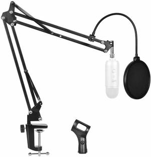 TechBlaze Microphone Stand for Blue Yeti Mic with Double layered screen Pop Filter Heavy Duty Boom Scissor Arm Stands, Mic Stand for Blue Yeti, BM800, BM700, BM 1000 & Other Condenser Microphones microphone stand