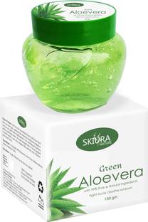Skiura Green Aloe Vera Gel with Vitamin E (Makeup Base Before Makeup) Primer  - 150 ml