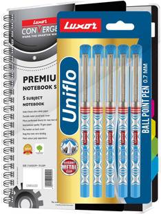 LUXOR Uniflo Pen combo with Executive Regular Notebook Unruled 300 Pages
