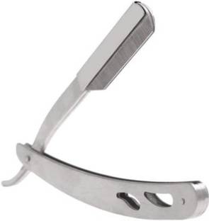 AVEU Barber Stainless Steel Straight Edge Barber Razor Folding Shaving Shaver Without Blade for Men, Men