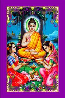 god & god's 46 cm The Life of Buddha Sparkle Lamination Sticker Self Adhesive Sticker