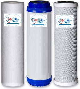 DOC RO 10" Set-Replacement Filters Reverse Osmosis (Ro) Set of 3 ( GAC + CTO + PP SPUN 10 IN ) Solid Filter Cartridge