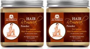 Jai Ambala Natural & Organic Hair Removal Powder For Fast Hair Remove Without Pain-100GM-Packof-2-Jar Wax
