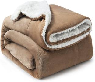 VAS COLLECTIONS Solid Crib Sherpa Blanket for  AC Room