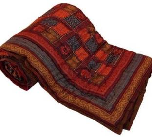 Bajya Jaipuri Razai Self Design Single Quilt for  Heavy Winter