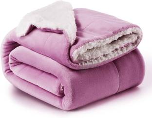 BSB HOME Solid Single Sherpa Blanket for  Heavy Winter