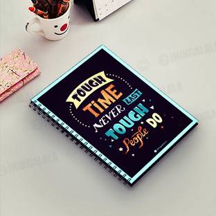Jhingalala Wirebound Plain Notebook For Personal and Office stationery Diary with Tough Time Never Last Tough People Do Printed on the Cover A5 Note Book Unruled 160 Pages