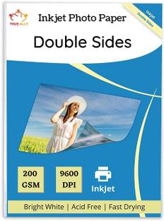 True-Ally A4 Double Sided Glossy Inkjet Photo Paper Size - 8.5x11 Inches, 200 GSM (20 sheets) Unruled A4 200 gsm Photo Paper