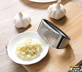 OLIPIZ ENTERPRISE Garlic Dough Stainless Steel Garlic Press and Peeler Garlic Dough Vegetable & Fruit Grater & Slicer Straight Peeler
