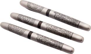 Ledos Set Of 3 Sailor Shri Dancing Ganesha Fountain Pens Antique look Pen Gift Set