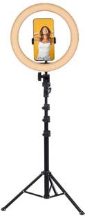 Webilla 10inch Dimmable 3 Modes LED Bulb Selfie Ring Light Metal Tripod Phone Clip Photo Stand For Live Portrait Flashlight Makeup Photography Tripod