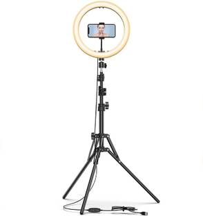 Wrapo 10" Professional big LED Ring Light With 6 Feet Tripod Stand | 3 color modes Dimmable Lighting | For YouTube | Photo-shoot | Video shoot | Live Stream | Makeup & Vlogging | Compatible with iPhone Android Phones Ring Flash
