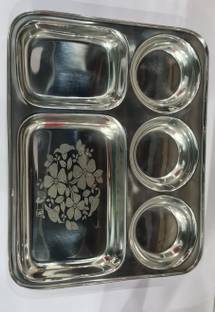 PARDEEP KHERA 5 IN 1 PLATE FLORAL DESIGN Sectioned Plate