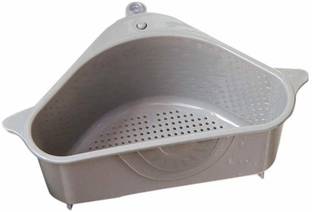 venturejass Sink Strainer Basket Triangular Sink Drain Shelf Storage Rack with Suction Cup Colander