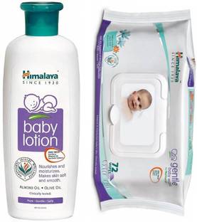 HIMALAYA GENTLE BABY WIPES 72 WIPES AND BABY LOTION 200ML